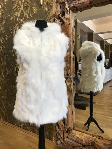 Fuchsweste pelz weste weiss - weste,